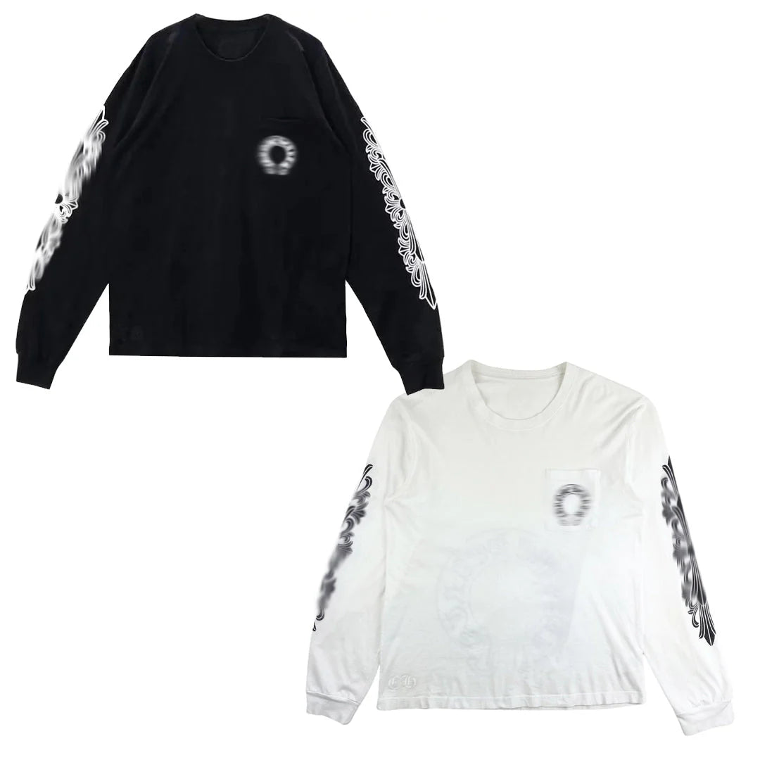 Mens Chrome long sleeve - Black/White