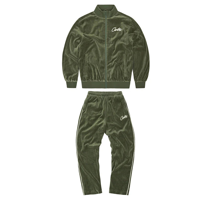 Crt*z Green Velour Tracksuit