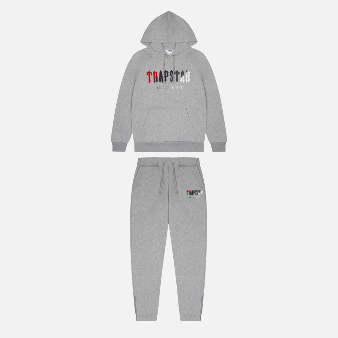 Trpstr Chenille Decoded Hooded Tracksuit - Grey/Red