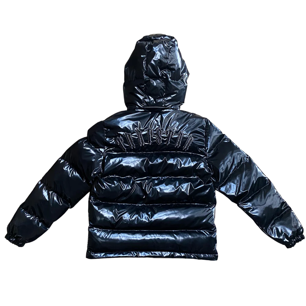 Trpstr Shiny Black Irongate Hooded Puffer Jacket