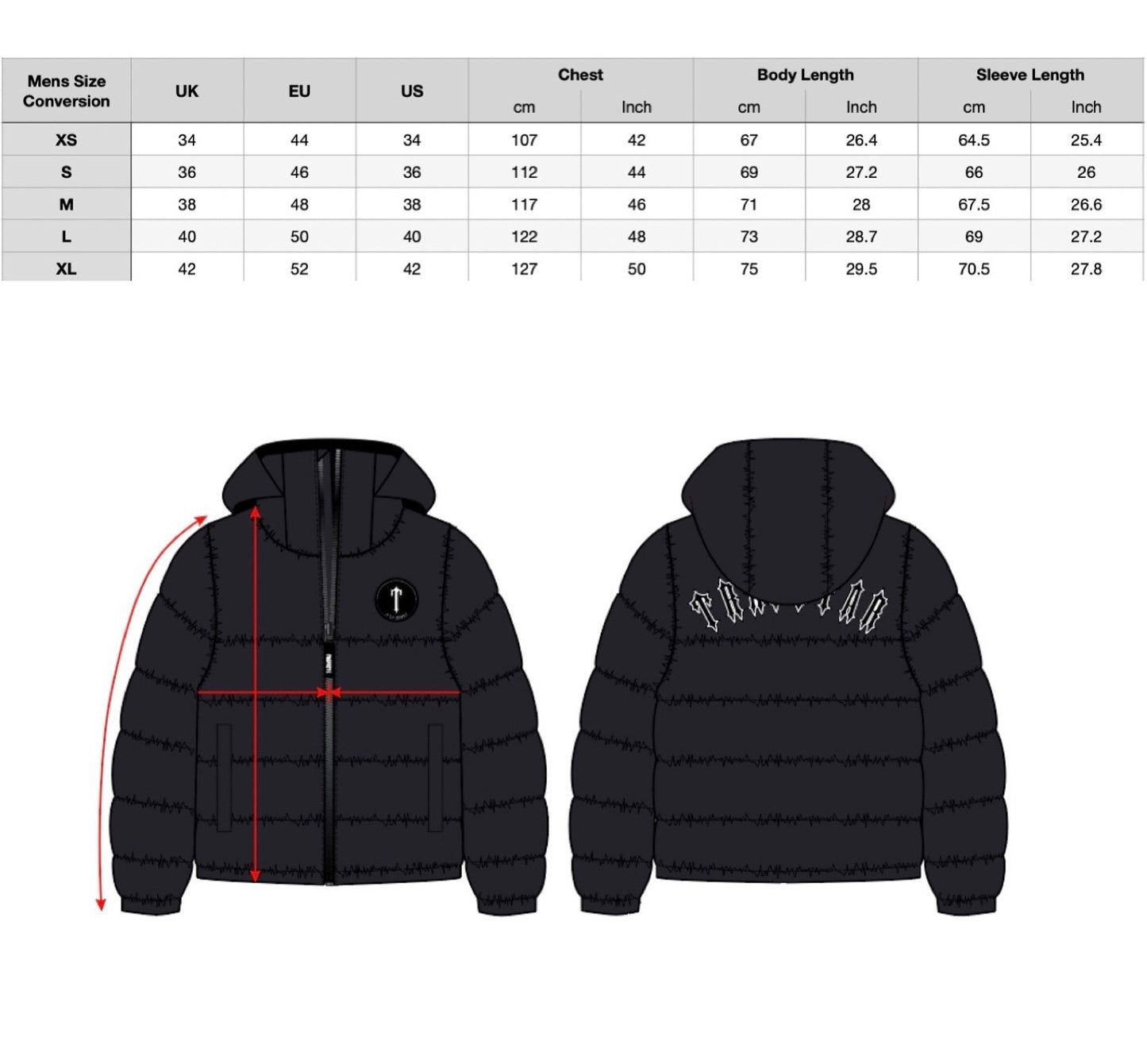 Trpstr Shiny Black Irongate Hooded Puffer Jacket