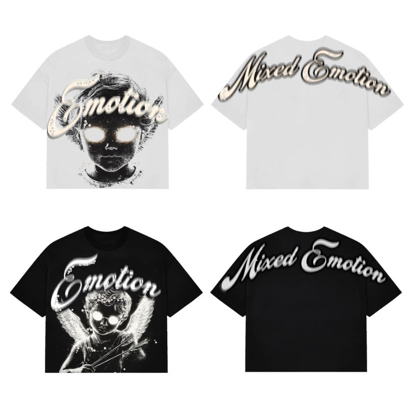 Mens Rhinestone Cropped T-Shirt