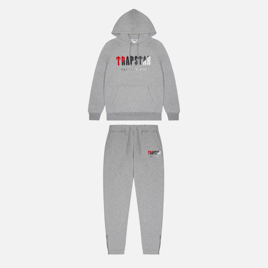 Trpstr Chenille Decoded Hooded Tracksuit - Grey/Red