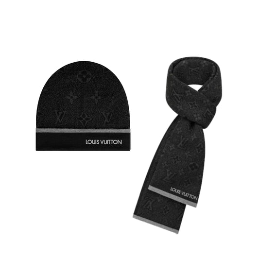 Mens Scarf Monogram - Black