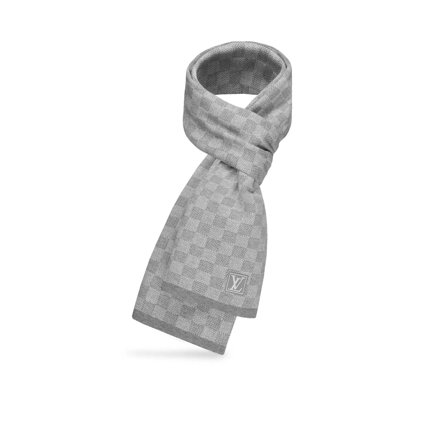 Mens Chequered Scarf - Grey