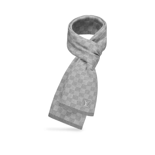 Mens Chequered Scarf - Grey