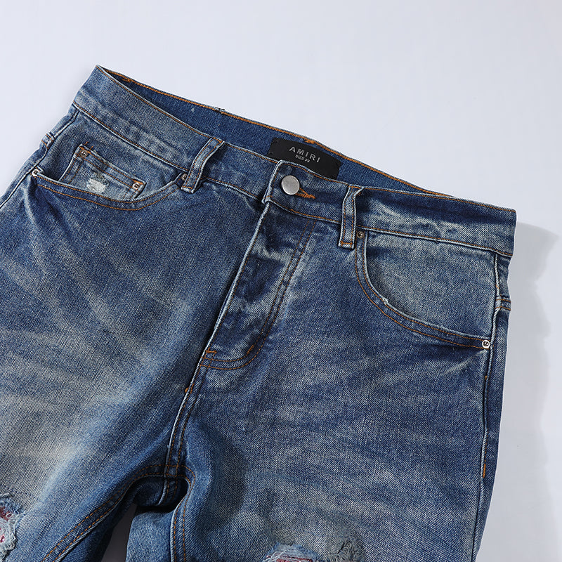 Mens Jeans Blue/Pink - Am*ri