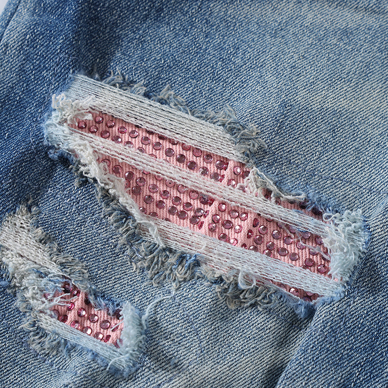 Mens Jeans Blue/Pink - Am*ri